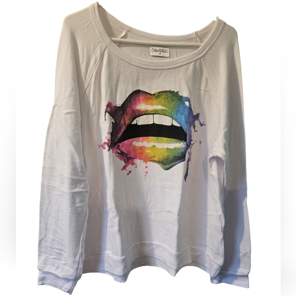 Lauren Moshi Watercolor Lips sweater/sweatshirt - Picture 3 of 8